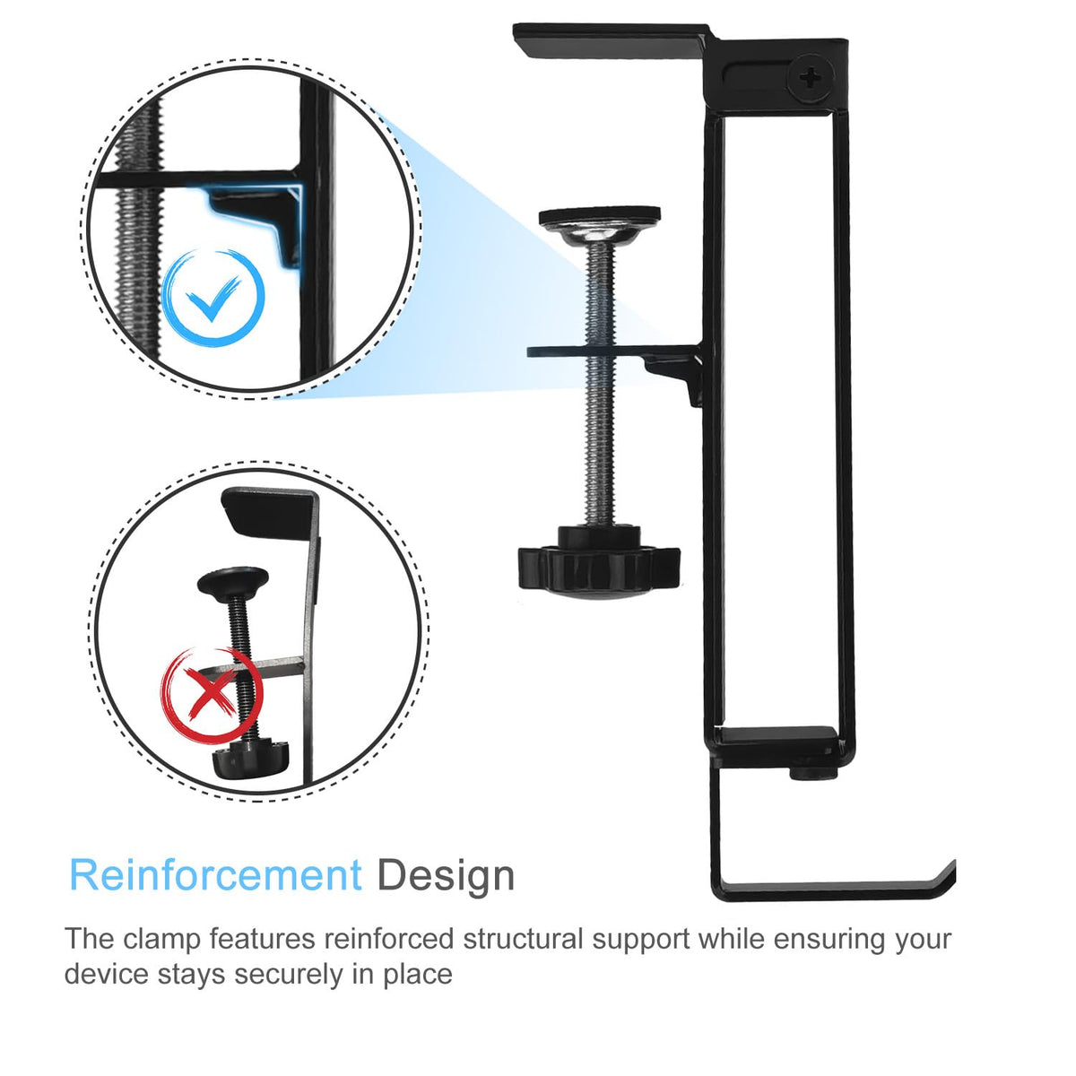 IFCASE headphone hook on mount keeps headphones within reach and desk tidy