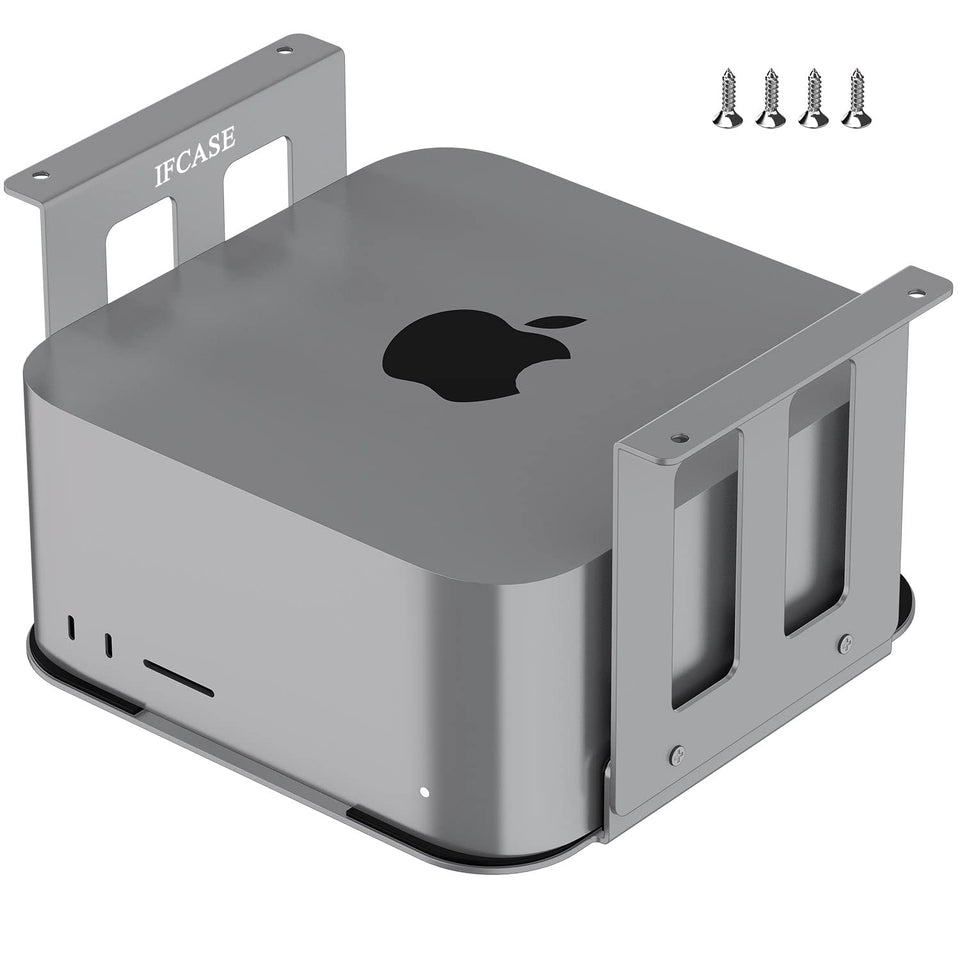 IFCASE under-desk mount front view showing secure hold and saved desk space