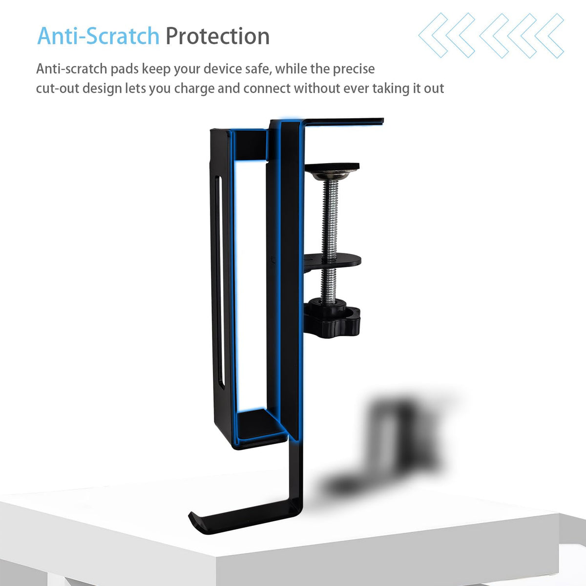IFCASE no-drill clamp setup enables tool-free installation and keeps your desk safe