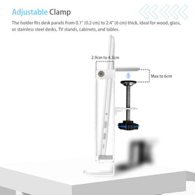 IFCASE sturdy desk clamp supports desks up to 2.4 inches thick with secure holding.