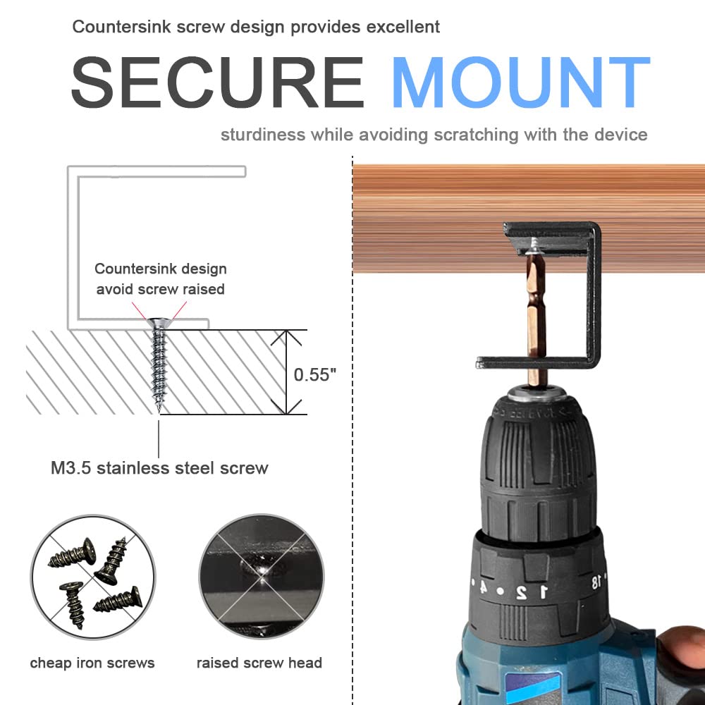 IFCASE under desk laptop mount in use demonstrates a clutter-free workspace
