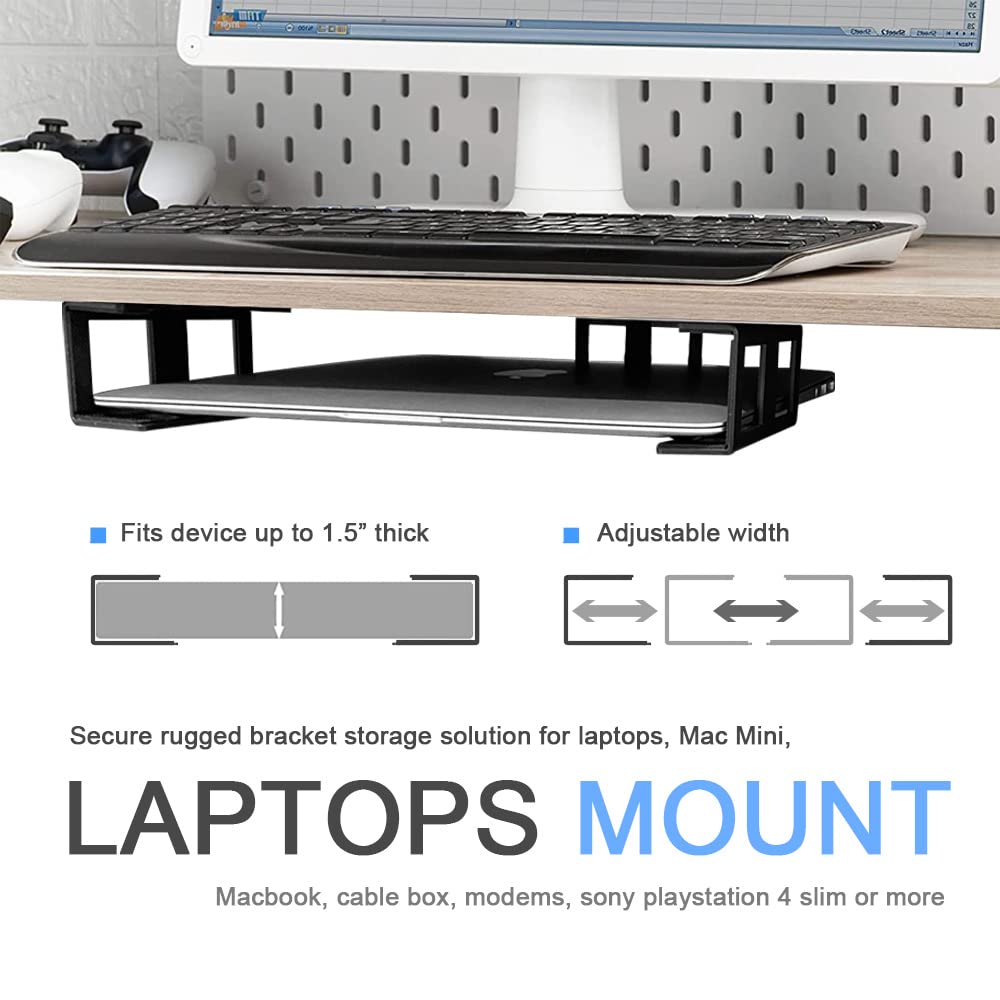 IFCASE under desk laptop mount side view highlights sturdy aluminum build and stability