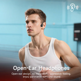 IFECCO bone conduction pad close-up demonstrating open-ear comfort and sound path