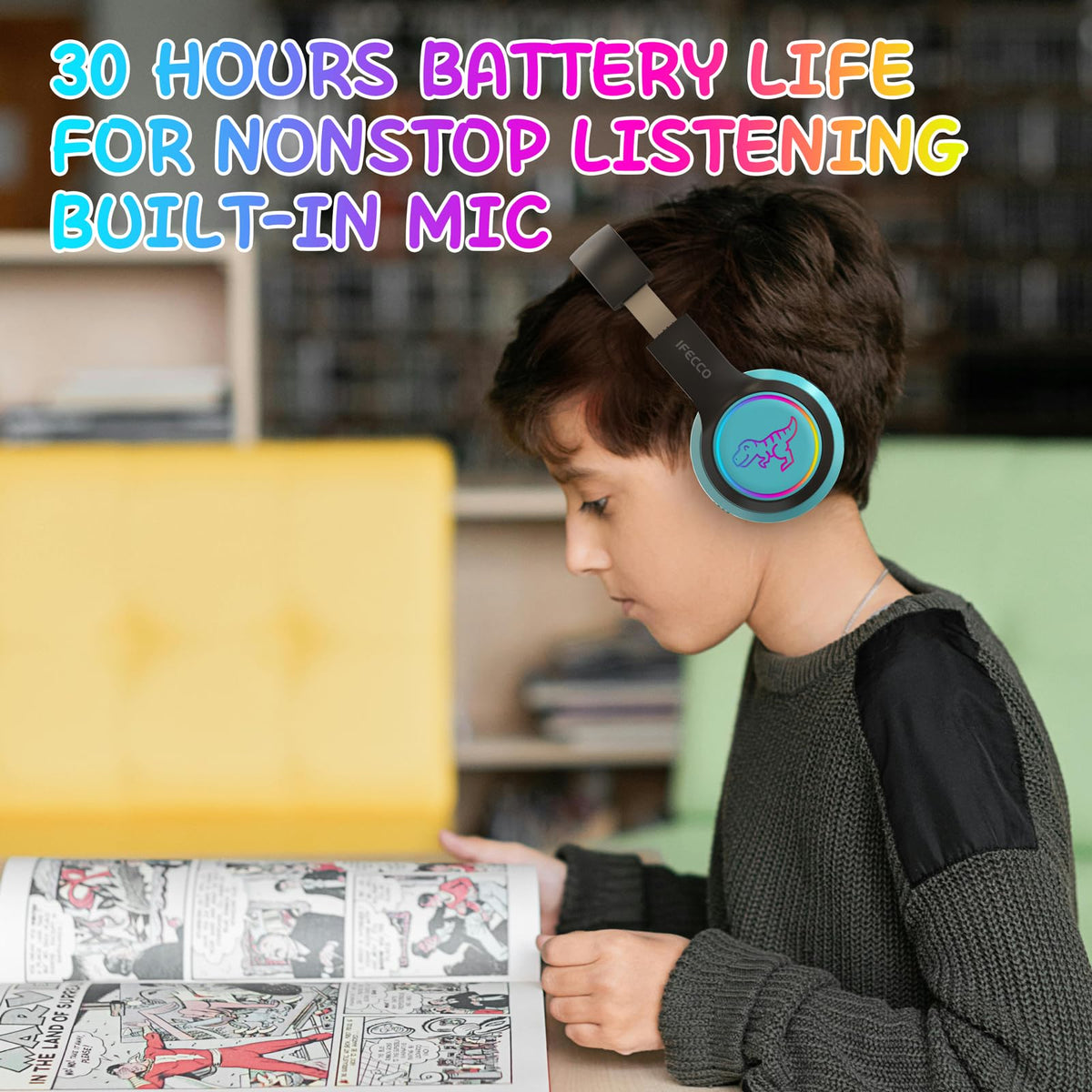 IFECCO child wearing headphones during study showing clear mic communication