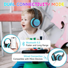 IFECCO light-up dinosaur headphones flashing with music for playful engagement