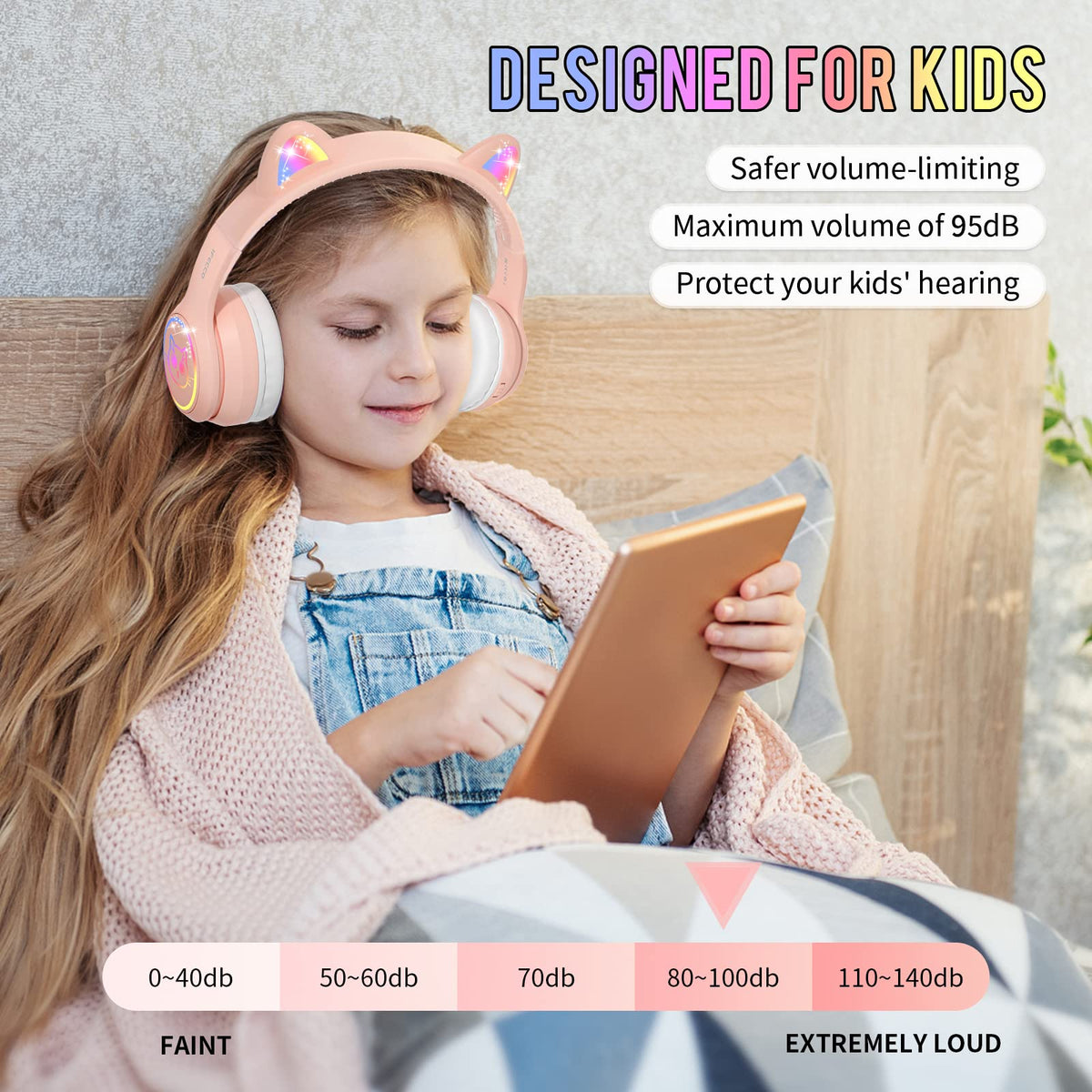 Ifecco wireless kids headphones case keeps them safe during travel.