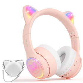 Ifecco wireless kids headphones cat ears light up for engaging learning and play.