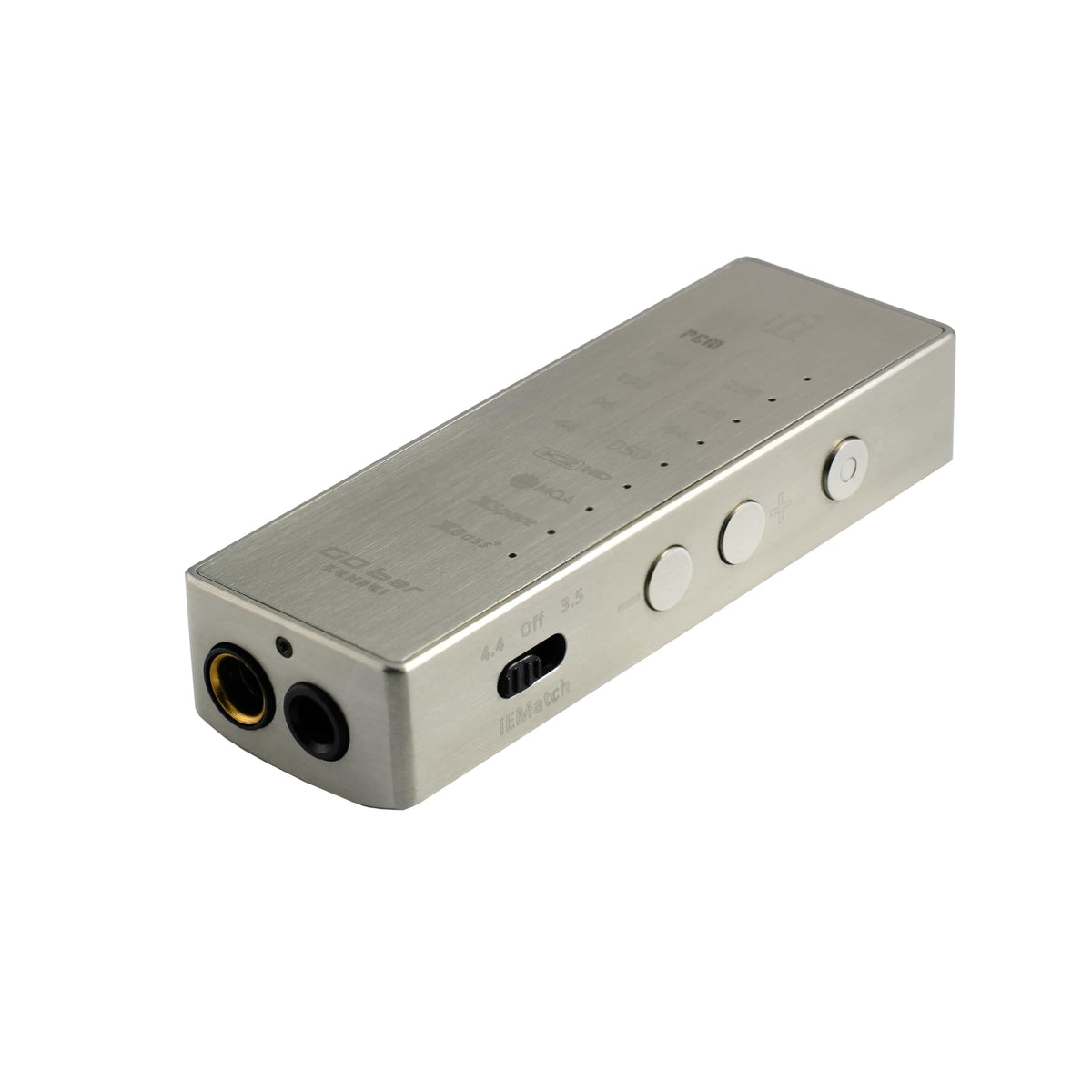 ifi GO bar Kensei front view showing compact travel design for on the go listening.