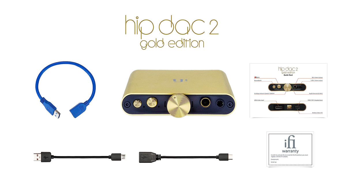 IFI Hip-dac2 Gold Edition 3.5mm unbalanced output ideal for everyday wired headphones.