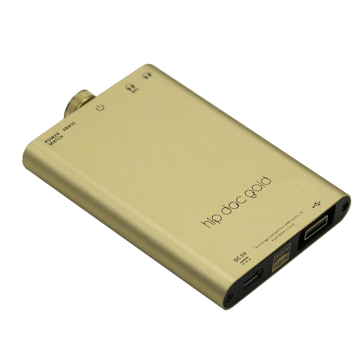 Battery indicator on the Hip-dac2 Gold Edition helps plan listening sessions.