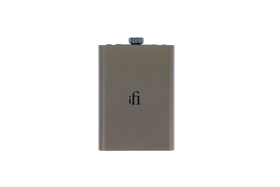 ifi hip-dac3 Titanium Shadow front view for high-fidelity portable listening.