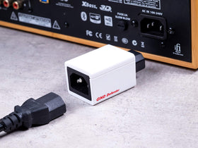 ifi SilentPower GND Defender front view demonstrates seamless integration with audio gear