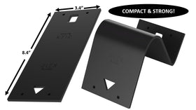 iFLEX Buddy folded flat beside a passport to show travel-ready benefit