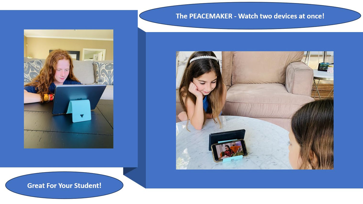 iFLEX Buddy supporting a small tablet in landscape for comfortable viewing