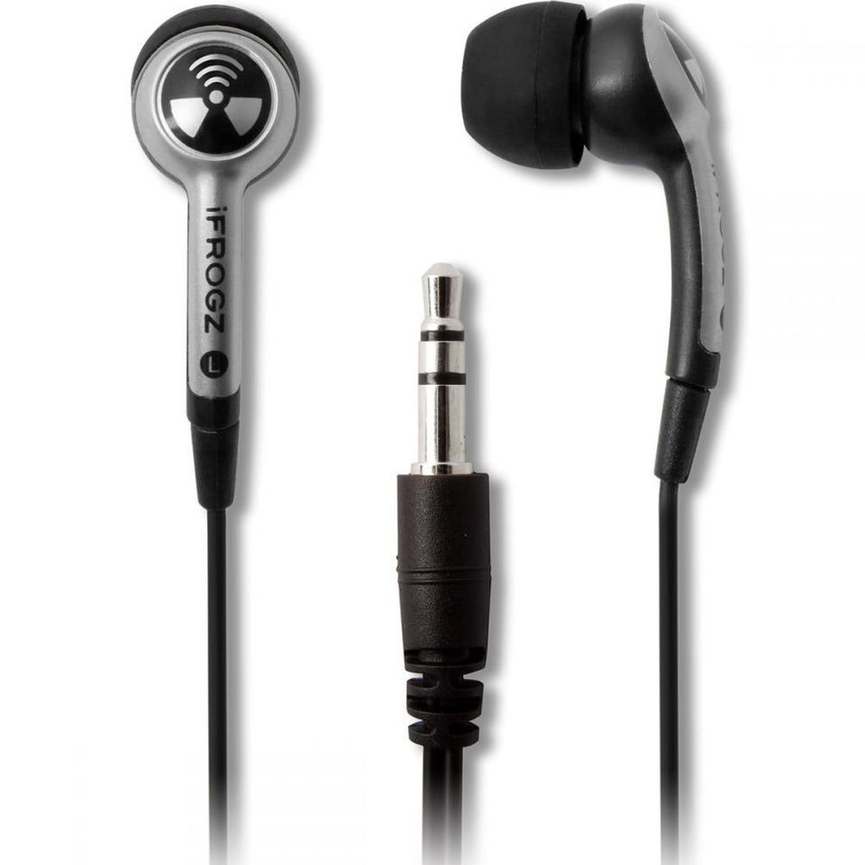 Ifrogz Plugz earbuds in silver deliver deep bass and clear vocals for everyday listening.