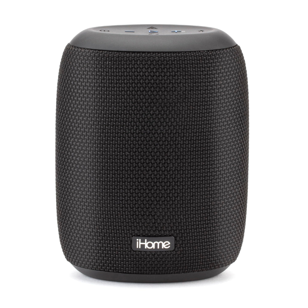 iHome iBT700 front view showing speaker grille and branding, durable and portable benefit
