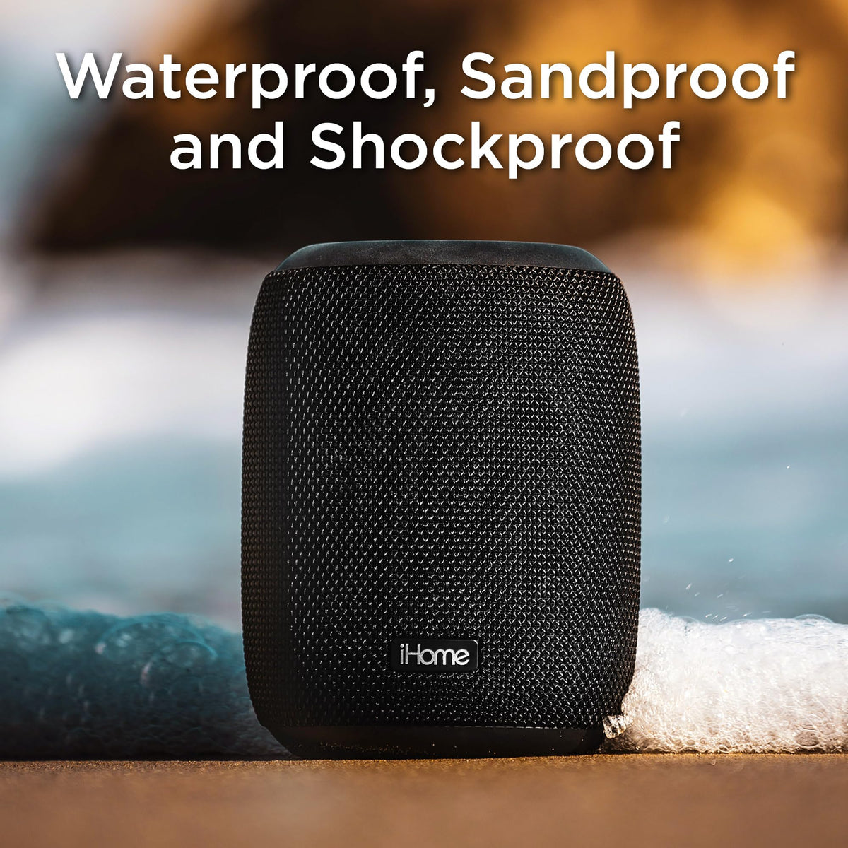 iHome passive subwoofer detail highlighting bass driver for richer low-frequency sound