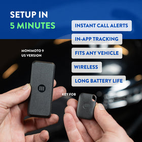 Monimoto 9 US movement-activated alert captured during a security check.