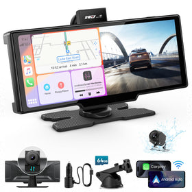 IIWEY iK7 10-inch display powering wireless CarPlay and navigation on the road.