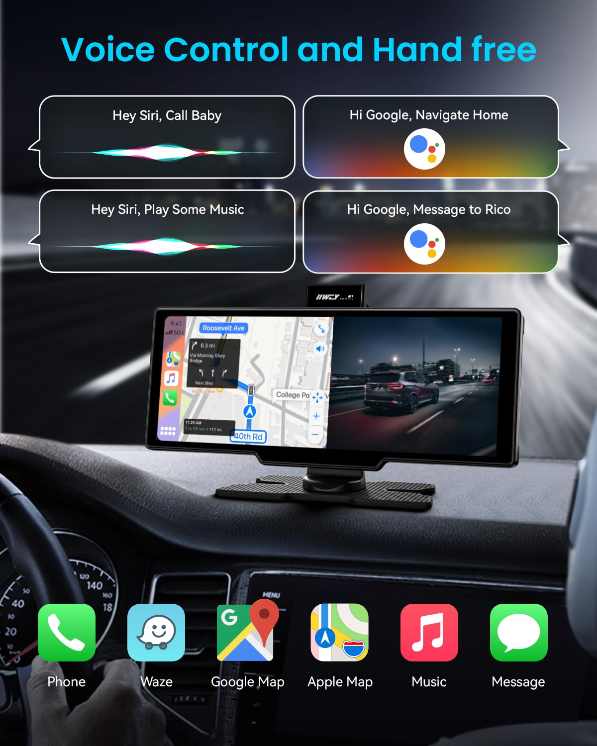 IIWEY iK7 4K dashcam captures street scenes in crisp detail.