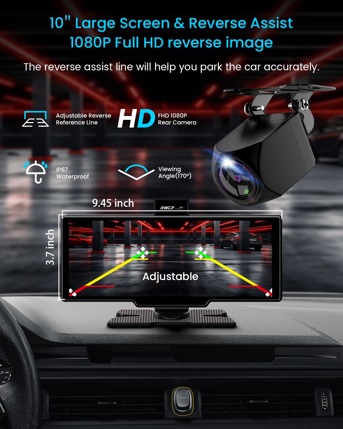 IIWEY iK7 quick-installation mount compatible with most vehicles.
