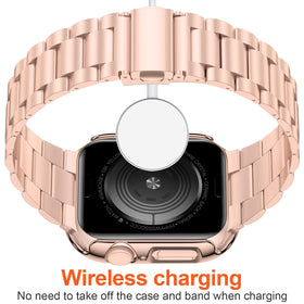 iiteeology rose gold screen protector case on 46mm watch, enhanced protection