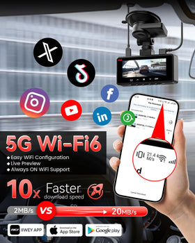 IIWEY 5G WiFi 6 enables fast transfer to your phone via the app