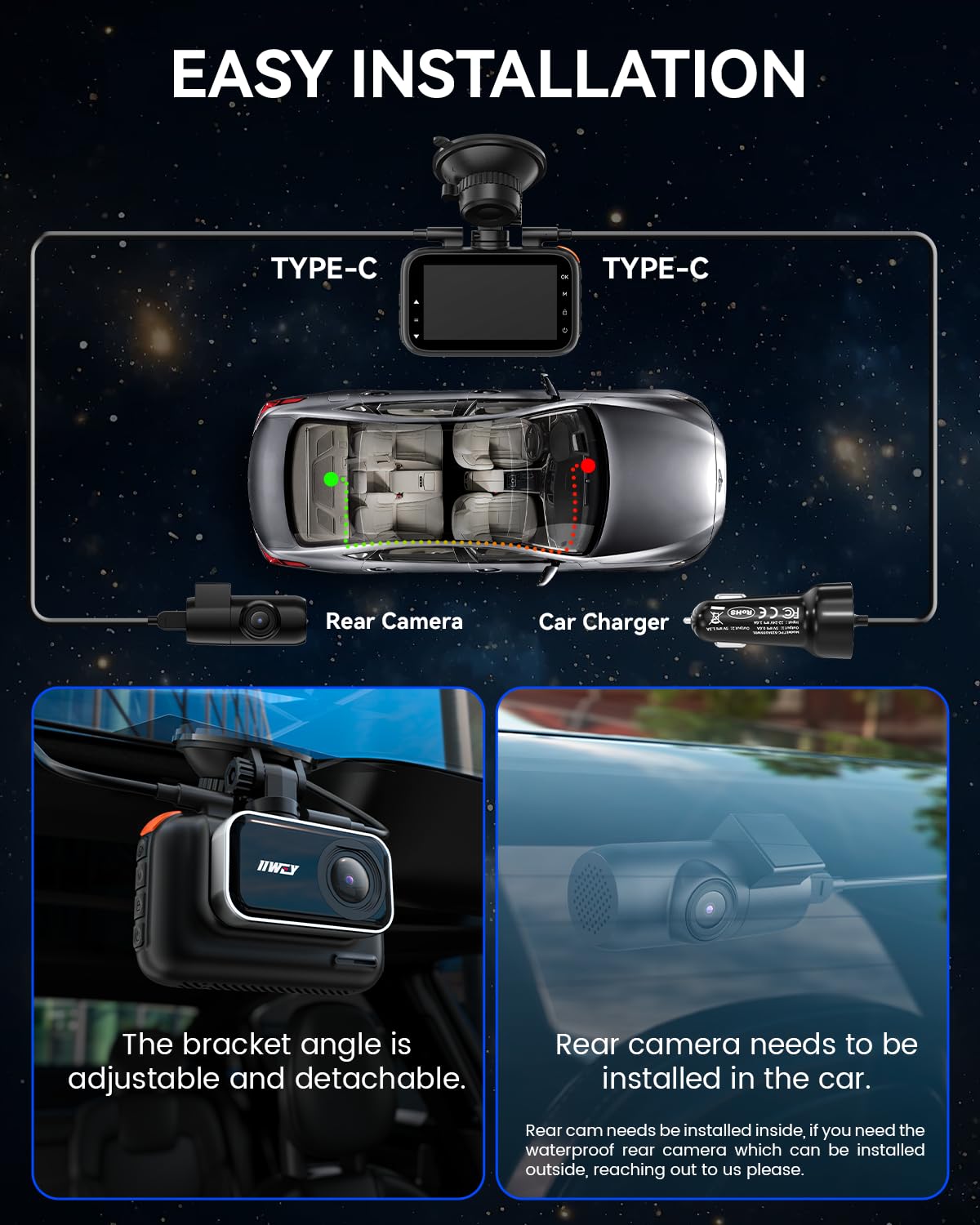 IIWEY 64GB SD card included lets you start recording immediately