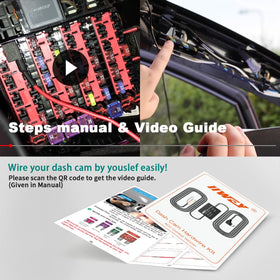 IIWEY dash cam hard wire kit cable routing for hidden wiring under dash