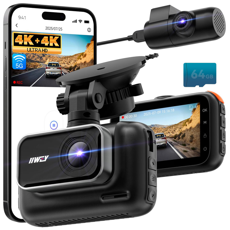 IIWEY front 4K dashcam captures sharp license plates day and night