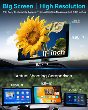 HD 1280x800 touchscreen with Bluetooth and wireless mirroring for modern interfaces.