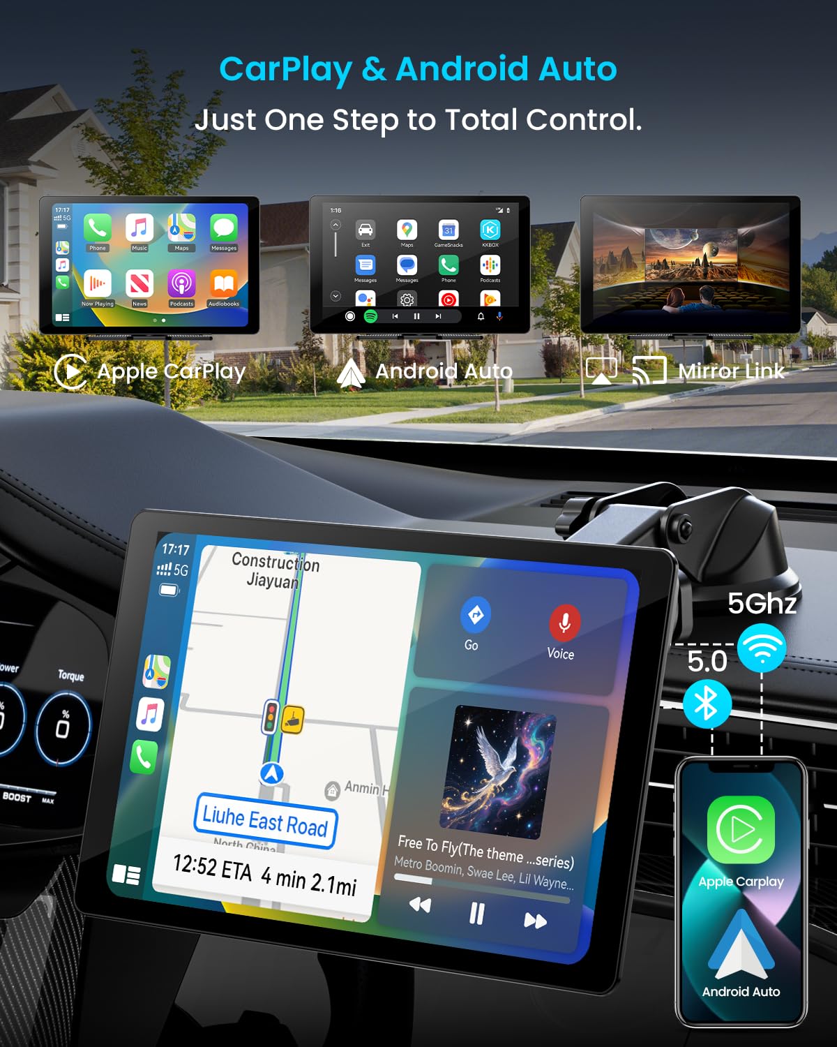 IIWEY iK11 wirelessly connects Apple CarPlay for safe, hands-free access.