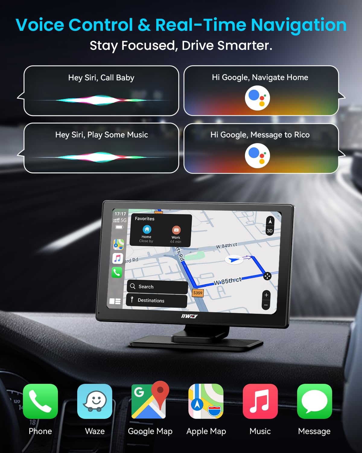 IIWEY IK5 4K dashcam captures smooth forward footage for road trips.