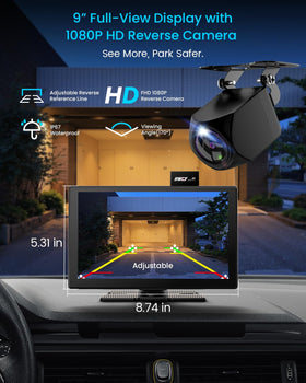 IIWEY IK9 1080p rear camera with adjustable guidelines aids parking