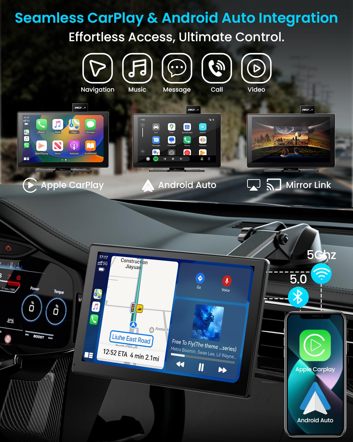 IIWEY IK9 front dashcam 4K captures road ahead in real time