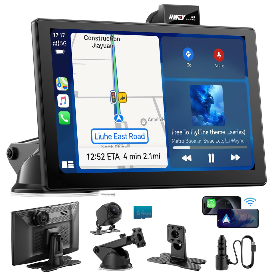 IIWEY IK9 main display enables wireless CarPlay access in car