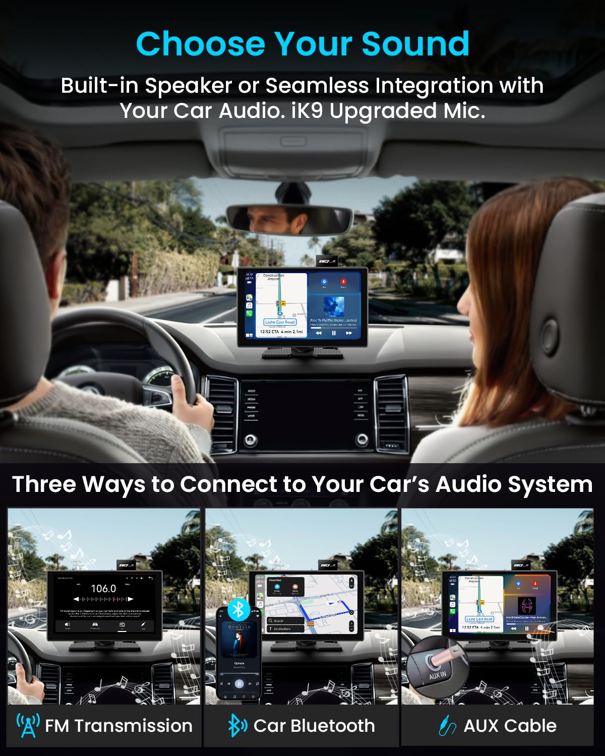 IIWEY IK9 voice control enables hands-free calls and maps