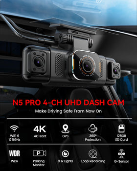 IIWEY N5 PRO rear 1080p footage complements front views for comprehensive video evidence.