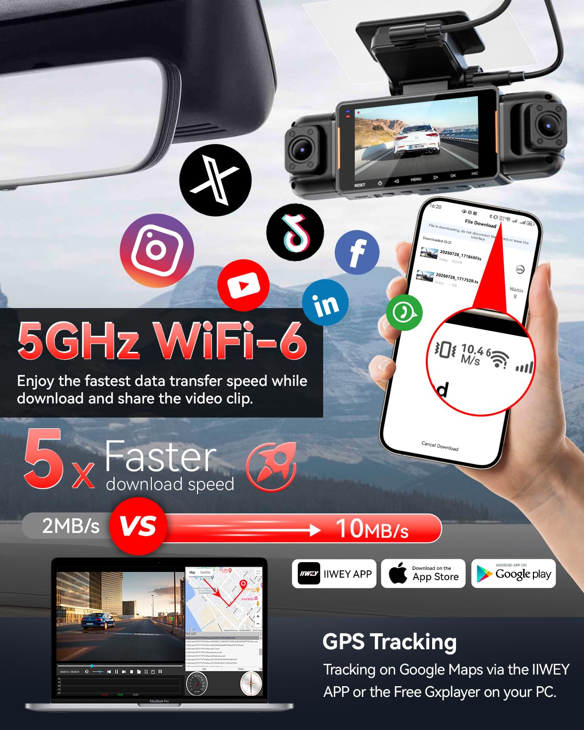 IIWEY N5 PRO WiFi 6 enables fast transfer to your phone for quick review.