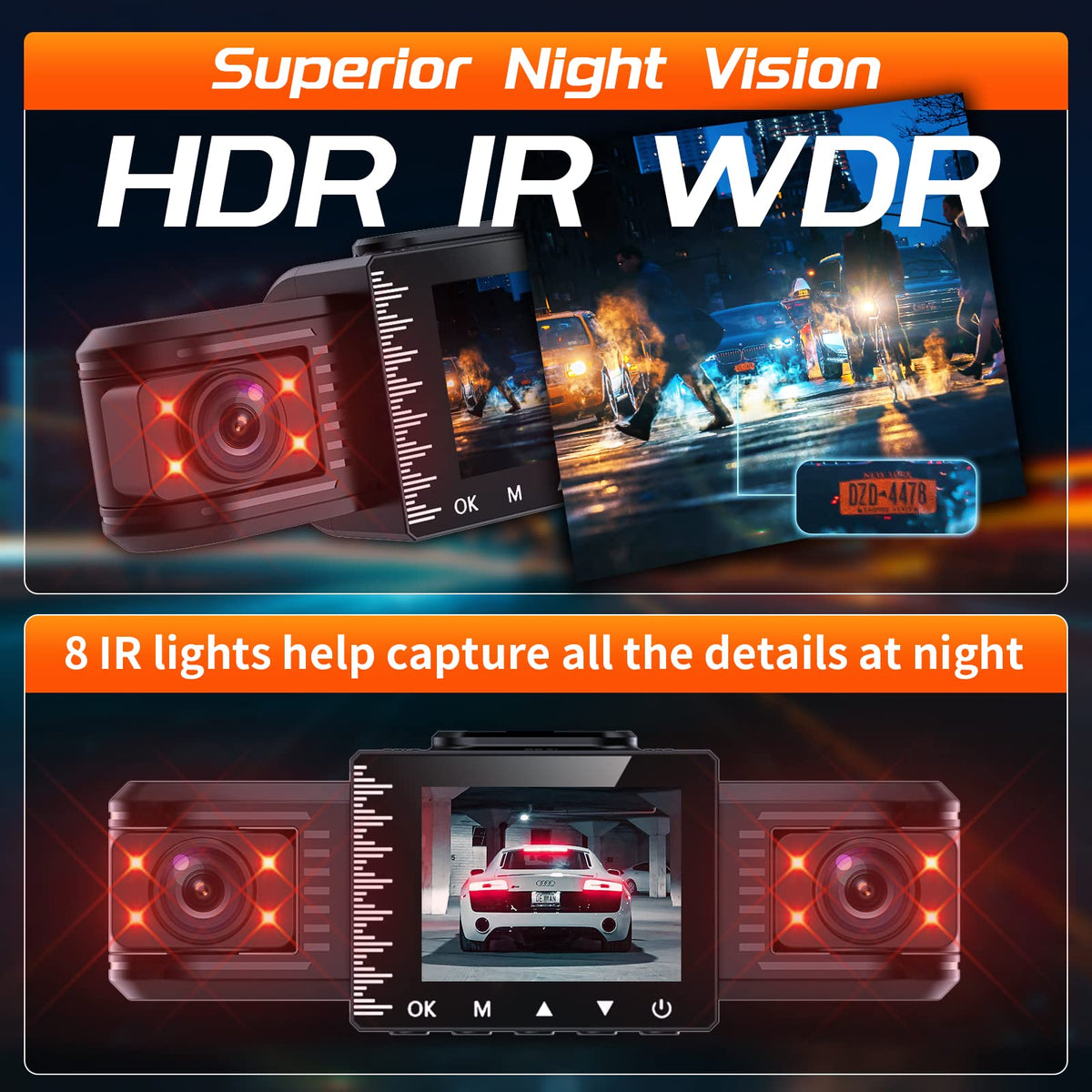 IIWEY T1-pro rear camera view captures tail-end details in all lighting.
