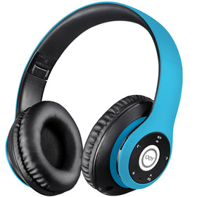 iJoy blue over-ear headphones front view for immersive sound