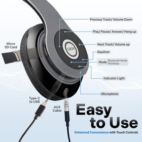 iJoy green headphones with control panel for easy playback and volume.