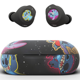 iJoy front view of Lilo and Stitch earbuds showing character design and playful look
