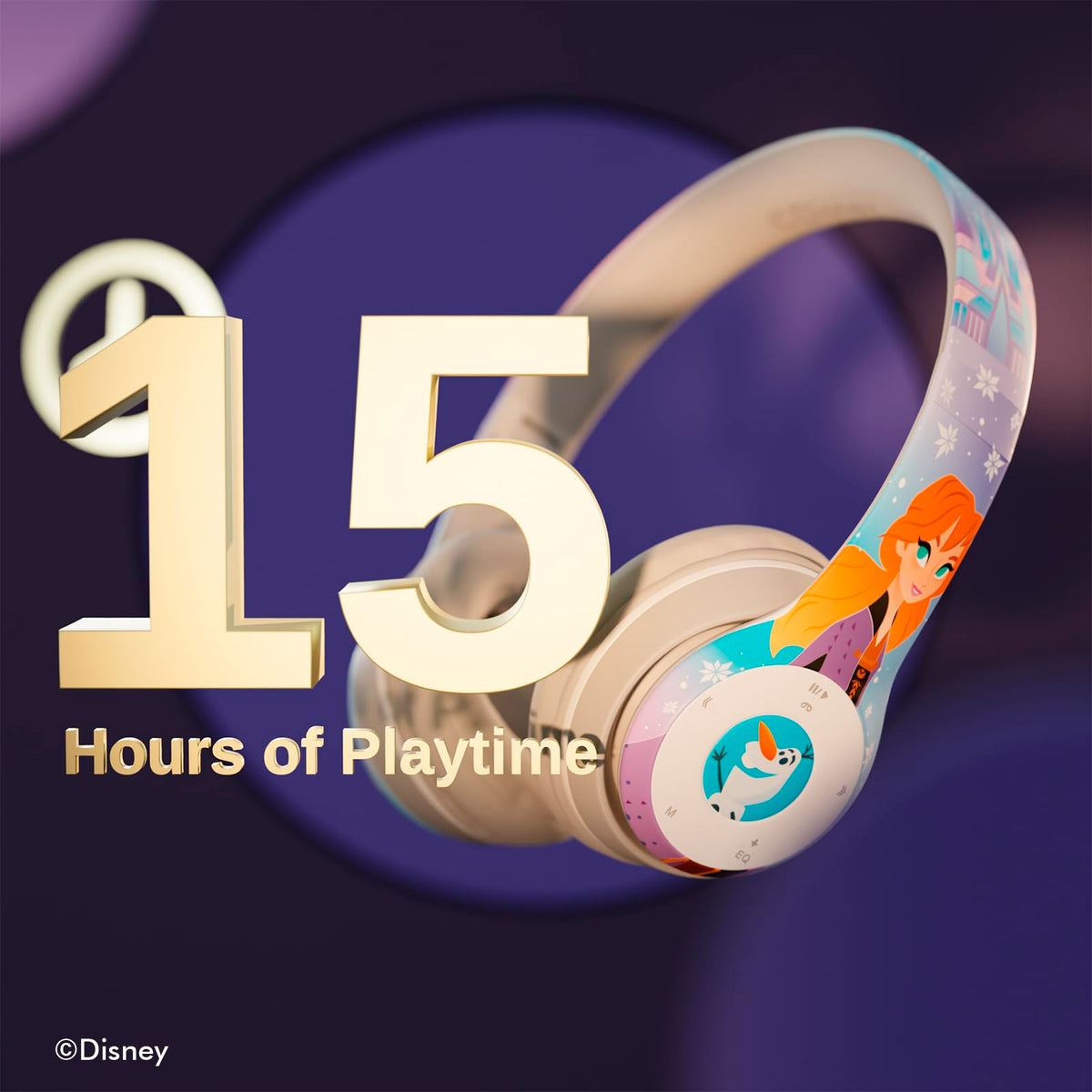 iJoy Disney Frozen headphones with soft padded ear cups for cozy wear