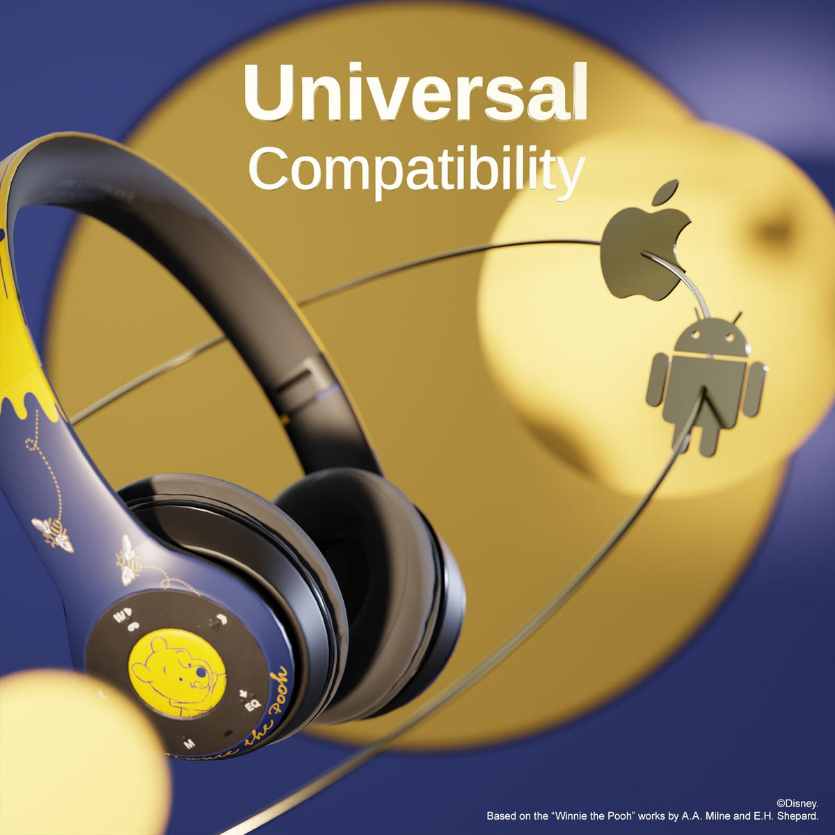 iJoy Disney Bluetooth headset with broad wireless range for mobility