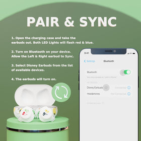 iJoy Disney Mickey Earbuds in-ear design for secure, comfortable wear.