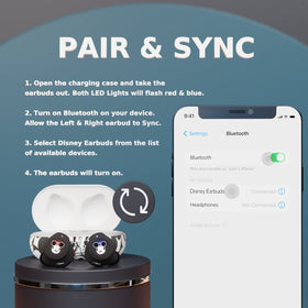 iJoy Disney Mickey earbud touch controls for easy music and calls.