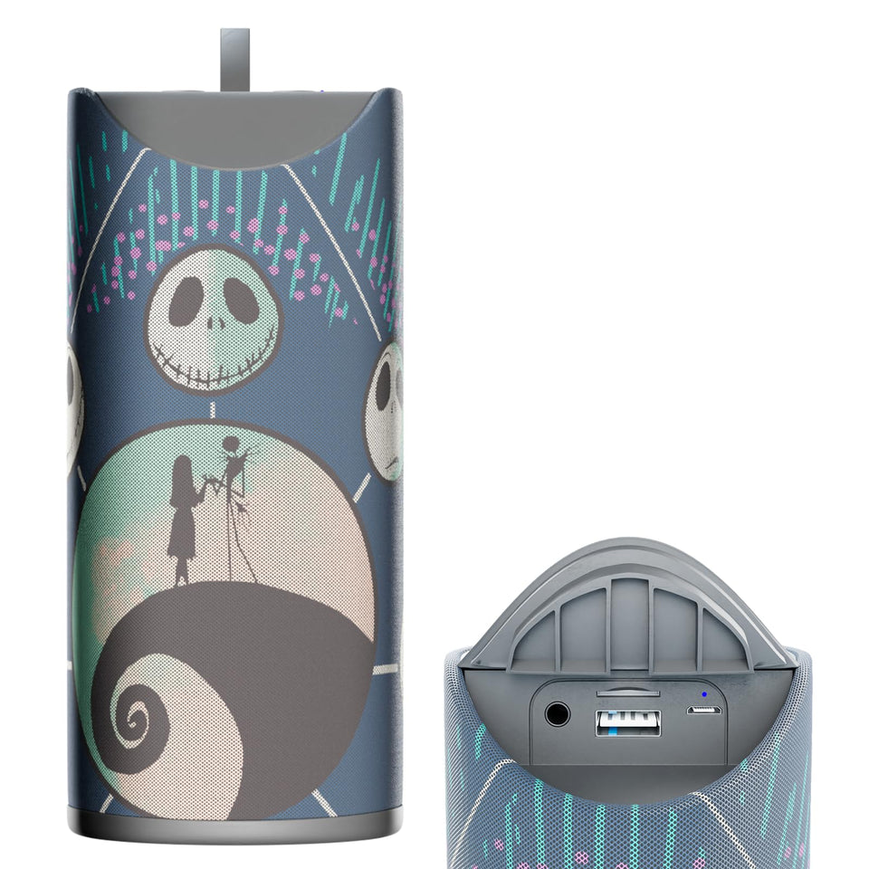 iJoy Nightmare Before Christmas speaker with Jack and Sally, splashproof for outdoor parties
