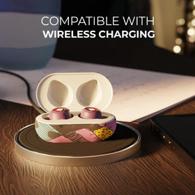 iJoy Disney Sally earbuds in ear during activity showing stable fit and hands-free convenience