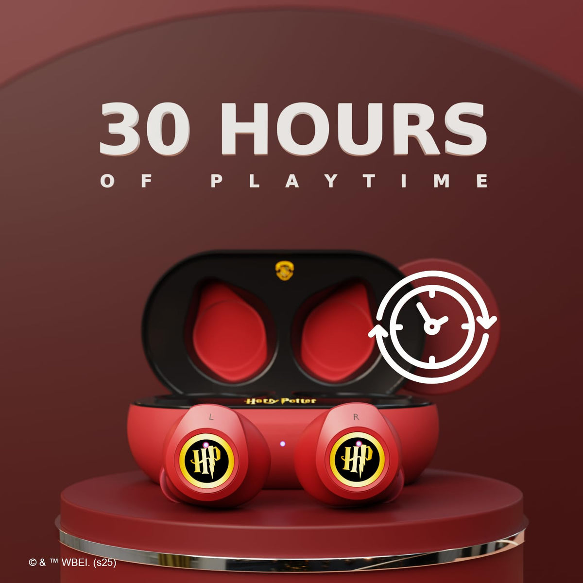 iJoy close-up of Gryffindor crest on case highlighting collectible design